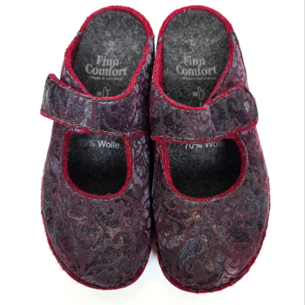 FINN COMFORT Embossed Fabric Clogs - Picture 3 of 14